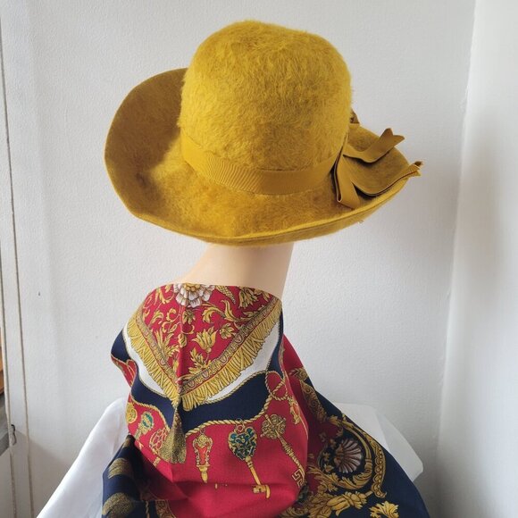 Mr. Charles Mustard Yellow Felt Fuzzy Exclusive Coronet Women\'s Country Fedora main image 8